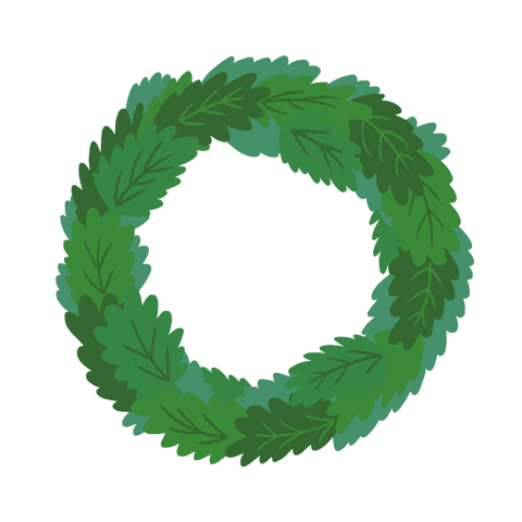 stylized circular wreath with overlapping green leaves on transparent background - Download Free Stock Videos Pikwizard.com