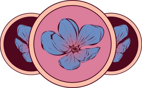 minimalist blue flower with overlapping circles on transparent background - Download Free Stock Videos Pikwizard.com