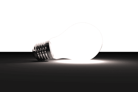 Bright light bulb isolated on transparent background symbolizing innovation