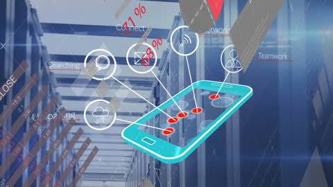 Digital Network Infrastructure with Smartphone Animation