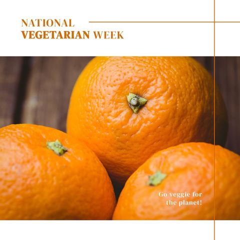 oranges promoting national vegetarian week: eco-friendly awareness - Download Free Stock Templates Pikwizard.com