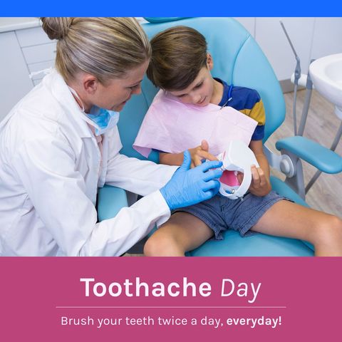 dentist demonstrating dental care to young boy in clinic - Download Free Stock Templates Pikwizard.com
