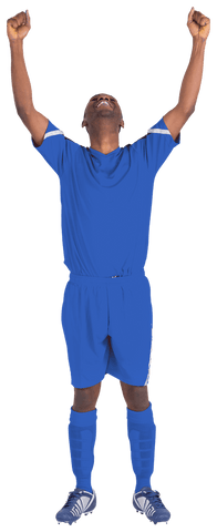transparent cheering football player in blue jersey celebrating - Download Free Stock Videos Pikwizard.com