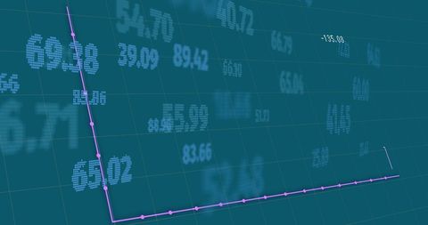 Financial Data Chart with Digital Display Over Blue Grid - Download Free Stock Images Pikwizard.com