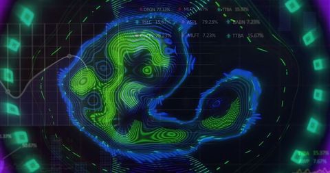 Digital Interface with Hypnotic Data Visualization and Processing