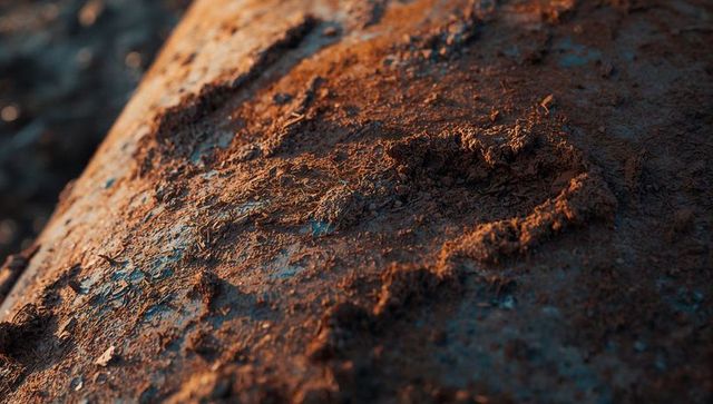 Weathered Metal Cylinder Ambiance on Muddy Earth