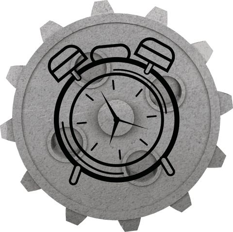 Transparent Grey Cog with Alarm Clock Symbol for Industry Concepts - Download Free Stock Videos Pikwizard.com