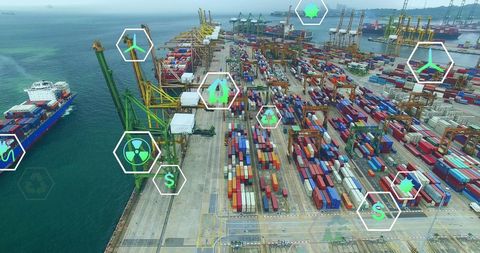 Sustainable Technology Integration in Modern Seaport Operations - Download Free Stock Images Pikwizard.com