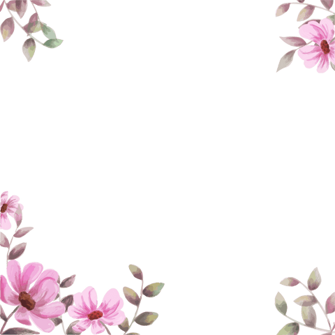 transparent watercolor frame with pink blossoms and foliage - Download Free Stock Videos Pikwizard.com