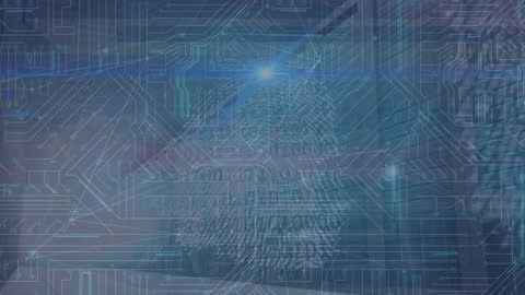 Illustration of digital fingerprints embedded within a network interface. Useful for concepts of cybersecurity, biometric security systems, and identity management solutions. Ideal for presentations on technology advancements and the future of personal data protection.