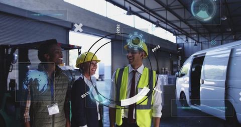 Team conducting warehouse tour emphasizing logistics and safety