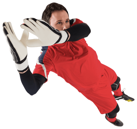focused goalkeeper jumping to make save on transparent background - Download Free Stock Videos Pikwizard.com