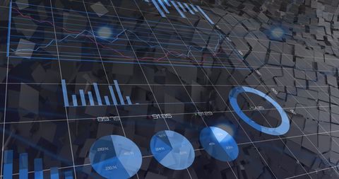 Futuristic Financial Data Analytics Interface with Graphs and Charts - Download Free Stock Images Pikwizard.com
