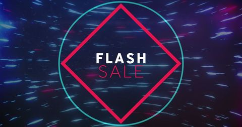 Flash Sale Announcement with Dynamic Light Trails Background