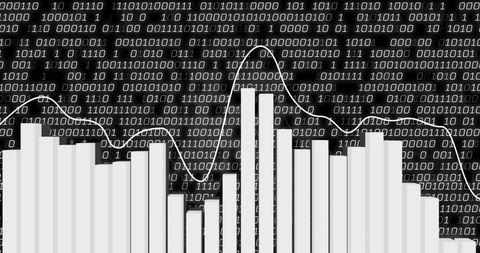 Digital Data Processing with Binary Code and Bar Graph - Download Free Stock Images Pikwizard.com