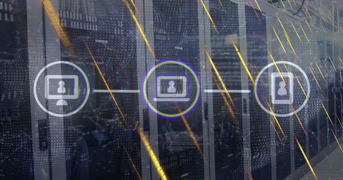 Futuristic Digital Networking Concept in Data Center - Download Free Stock Images Pikwizard.com