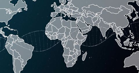 DNA Strands Across World Map Highlighting Global Connectivity - Download Free Stock Images Pikwizard.com