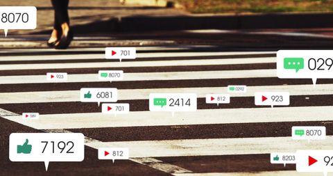 Social Media Engagement Concept Over Busy Urban Crosswalk - Download Free Stock Images Pikwizard.com