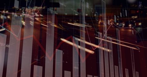 Digital Business Analytics and Night City Traffic Lights - Download Free Stock Images Pikwizard.com