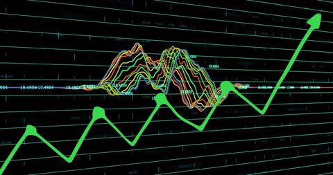 Dynamic Financial Chart with Upward Growth Arrow - Download Free Stock Images Pikwizard.com