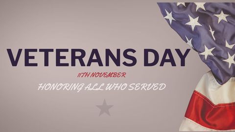 Veterans Day Tribute with American Flag Backdrop - Download Free Stock Templates Pikwizard.com