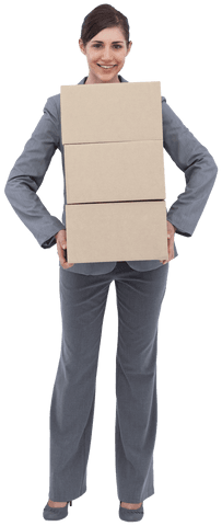 smiling professional executing career transition holding cardboard boxes transparent - Download Free Stock Videos Pikwizard.com