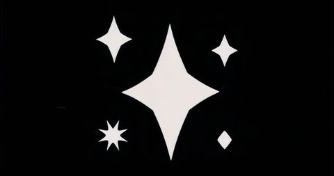 Minimalist Four-Pointed Star on Black Digital Background