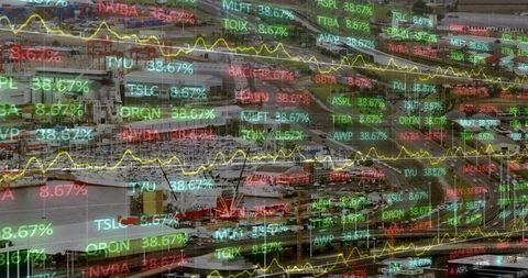 Dynamic Stock Market Data with Cityscape Background