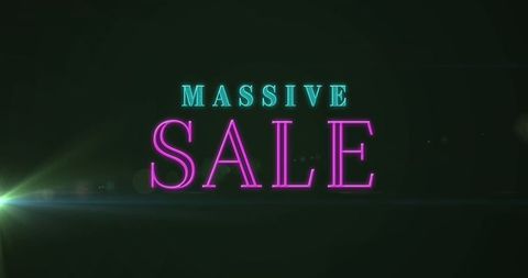 Massive Sale Neon Sign with Lens Flare
