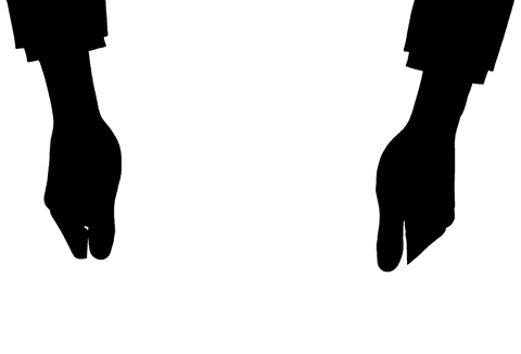 Silhouette hands gesturing on transparent background