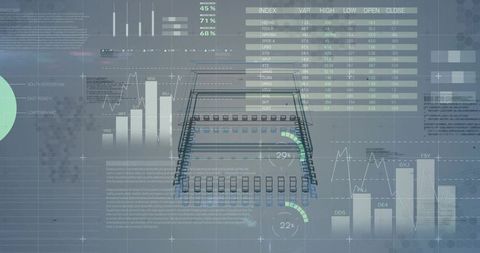 Futuristic Data Visualization with Virtual Interface Dashboard