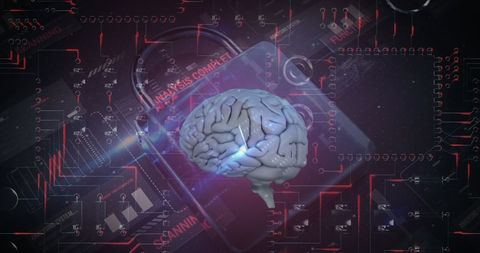 Digital Cybersecurity with Brain and Circuit Concept - Download Free Stock Images Pikwizard.com
