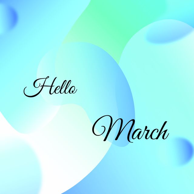 Perfect for spring-themed promotions, social media graphics, greeting cards, and seasonal marketing campaigns. The soft pastel colors and abstract bubble design provide a cheerful and fresh appearance ideal for welcoming March and enhancing springtime messages.