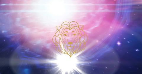 Majestic Leo Zodiac Symbol over Cosmic Background - Download Free Stock Images Pikwizard.com