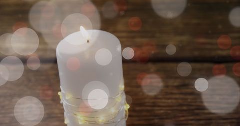 Cozy Candlelight with Warm Bokeh for Festive Ambiance