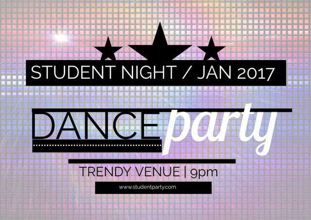 Trendy Digital-Age Student Dance Party Invitation Poster - Download Free Stock Templates Pikwizard.com