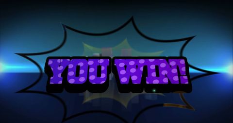Colorful you win graphic with dynamic burst effect