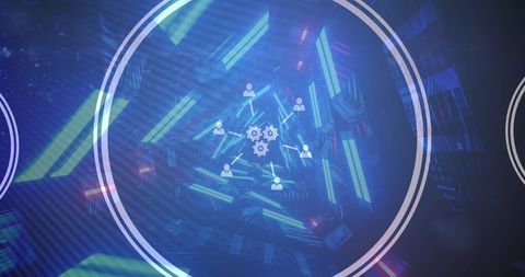 Futuristic Digital Network with Interactive Icons - Download Free Stock Images Pikwizard.com