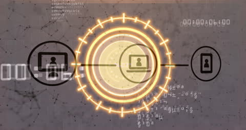 Futuristic Data Visualization with Digital Interface Elements