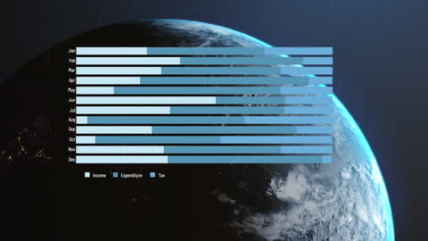 Data Visualization Overlaying Rotating Earth
