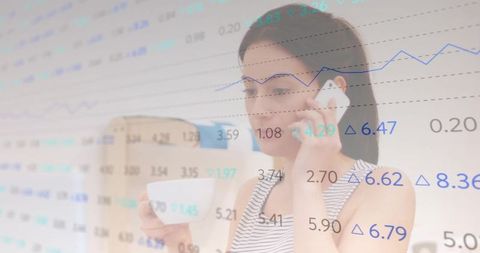 Modern Home Office Productivity: Asian Woman Handling Business Communication