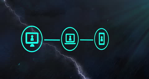 Cybersecurity Network Interface Concept with Digital Connections