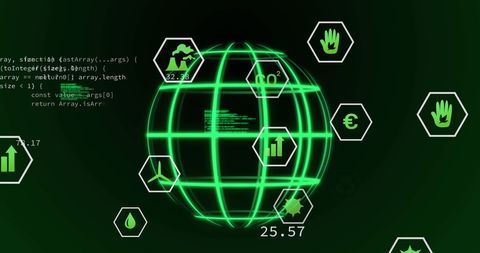 Digital Global Network with Data and Technological Elements - Download Free Stock Images Pikwizard.com