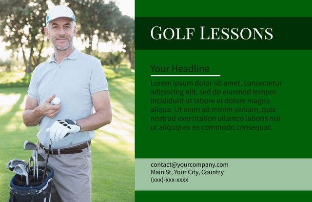 Professional Golf Instructor Advertising Service at Lush Course - Download Free Stock Templates Pikwizard.com