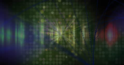 Abstract DNA Strand Overlay with Light Spots