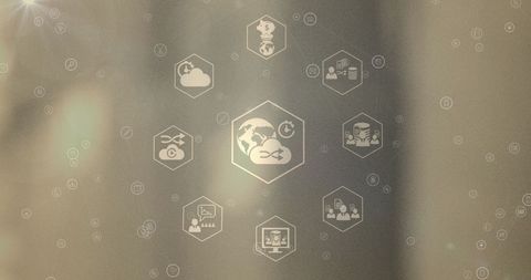 Digital Global Network Interface with Social Media Icons - Download Free Stock Images Pikwizard.com
