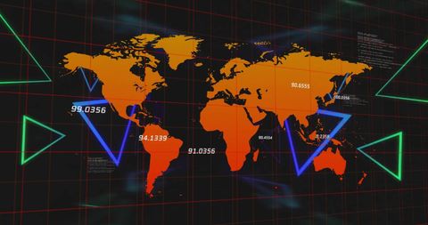 Rendered World Map with Network Connections - Download Free Stock Images Pikwizard.com