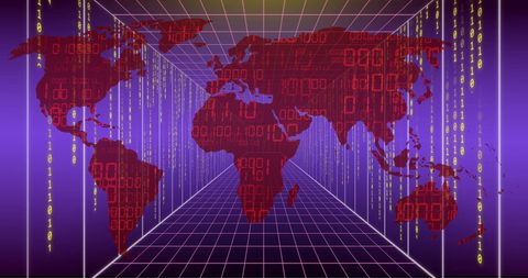 Global Network with Binary Code and Abstract Data Flow - Download Free Stock Images Pikwizard.com