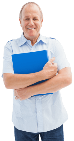 happy senior man holding documents on transparent background - Download Free Stock Videos Pikwizard.com