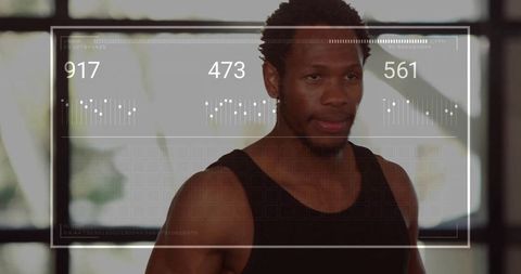 Athlete Engaging with Fitness Technology